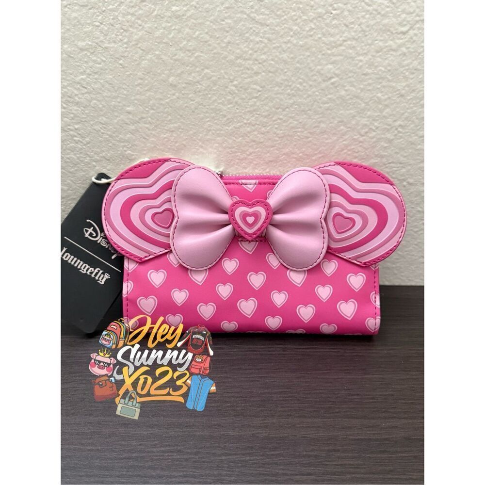 Loungefly Disney Mickey & Minnie Mouse Heart Ears Wallet - Picture 1 of 4